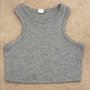 Tilly's Black and White Ribbed Crop Top